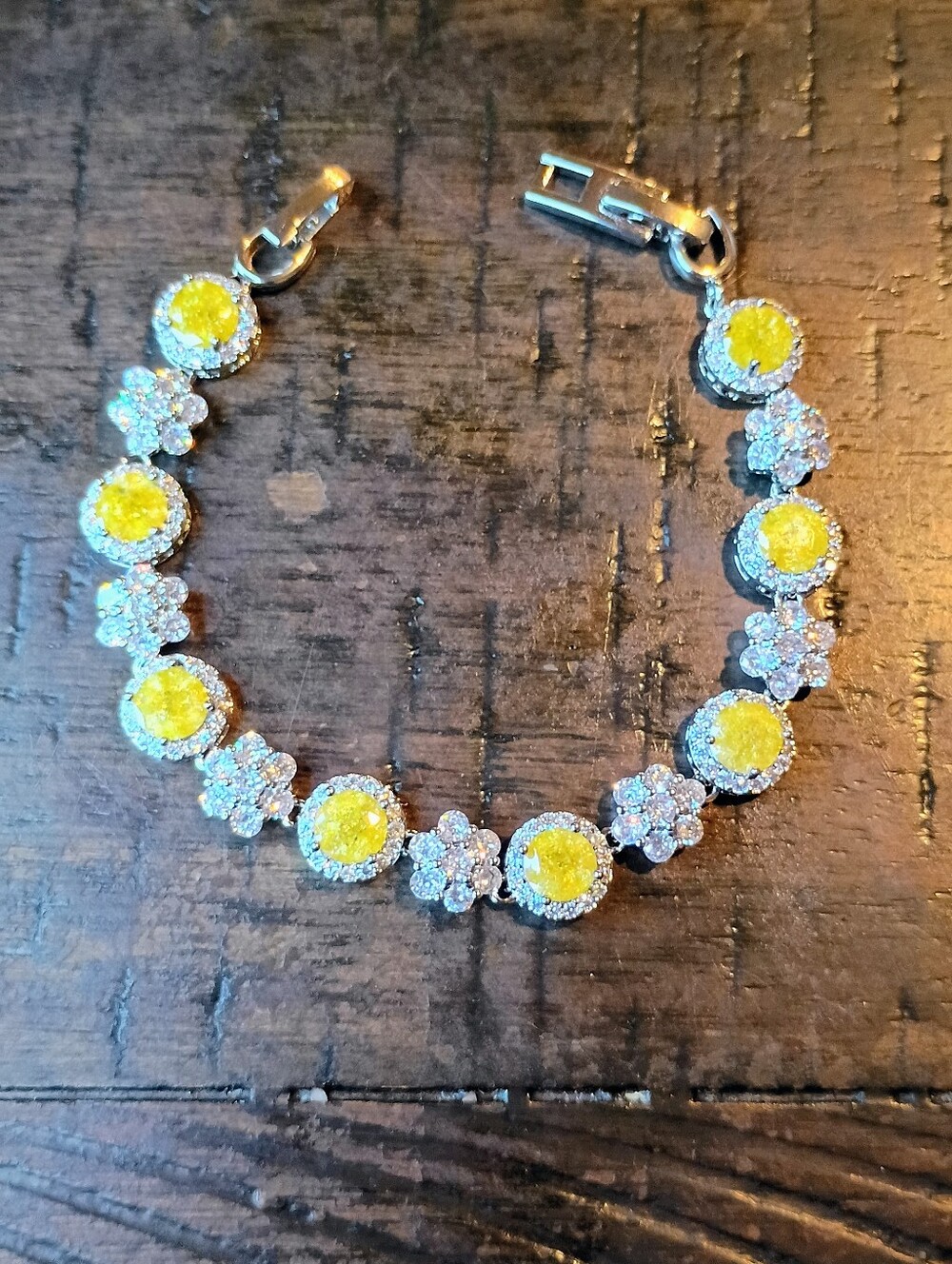 New Yellow Candy Floral Tennis Bracelet - Women Jewelry